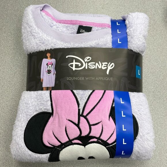 NEW Disney Women's L Minnie Mouse Purple Puffy Lounge Dress - Picture 4 of 7